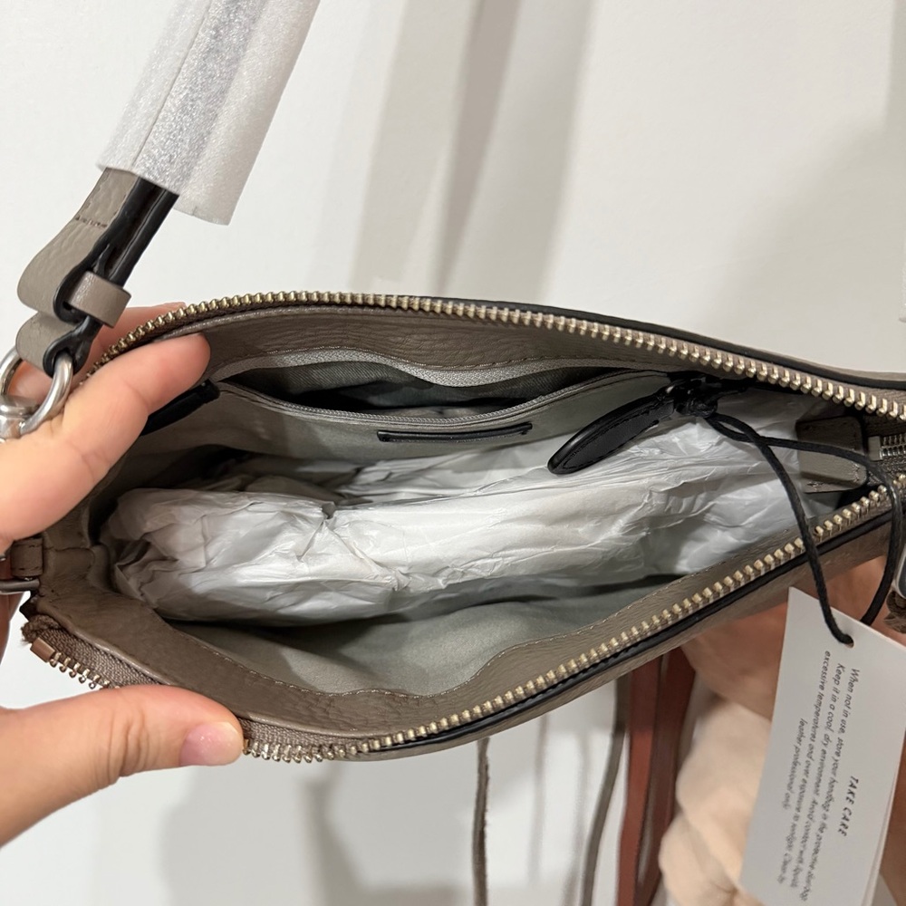 NWT Rebecca Minkoff Darren Top Zip Crossbody / Shoulder Bag (Taupe) - Picture 4 of 4